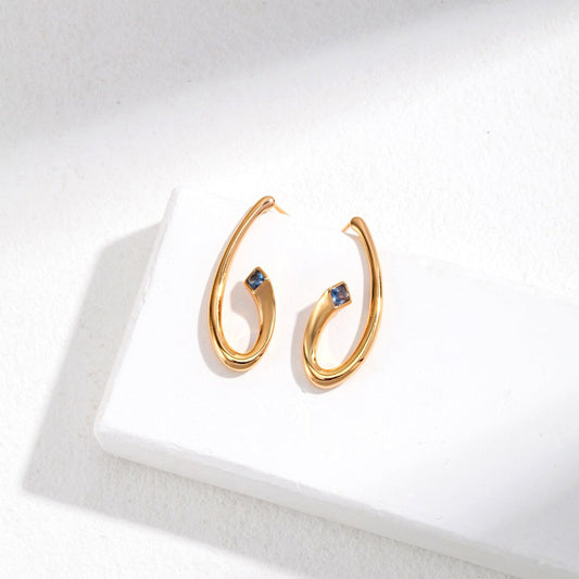 sterling silver minimalist earrings | Wide line design